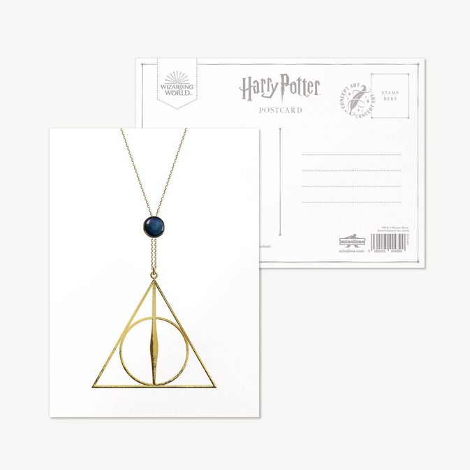 Carte postale avec pendentif Reliques de la Mort de Lovegood, concept art de Harry Potter