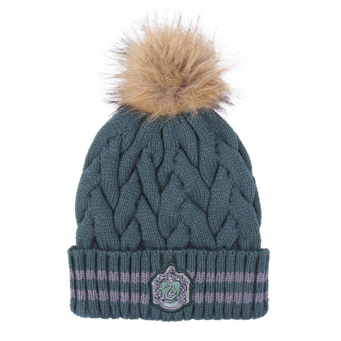 Harry Potter hat tricot pom pom Slytherin