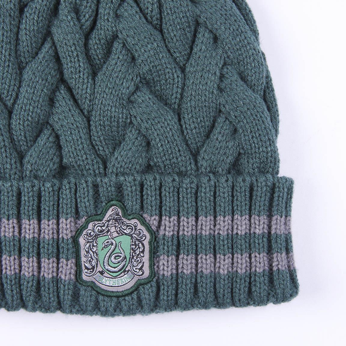 Harry Potter hat tricot pom pom Slytherin