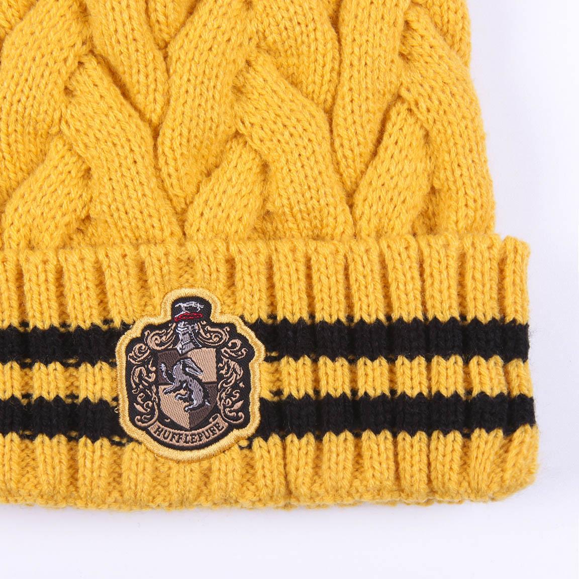 Harry Potter hat tricot pom pom Hufflepuff