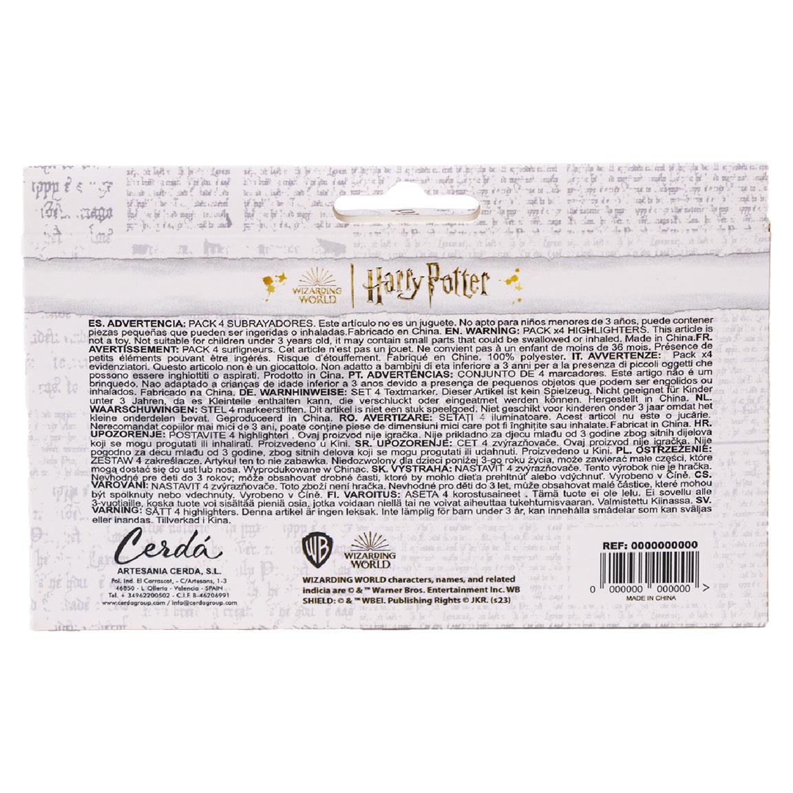 Harry Potter fluor markers pack x4