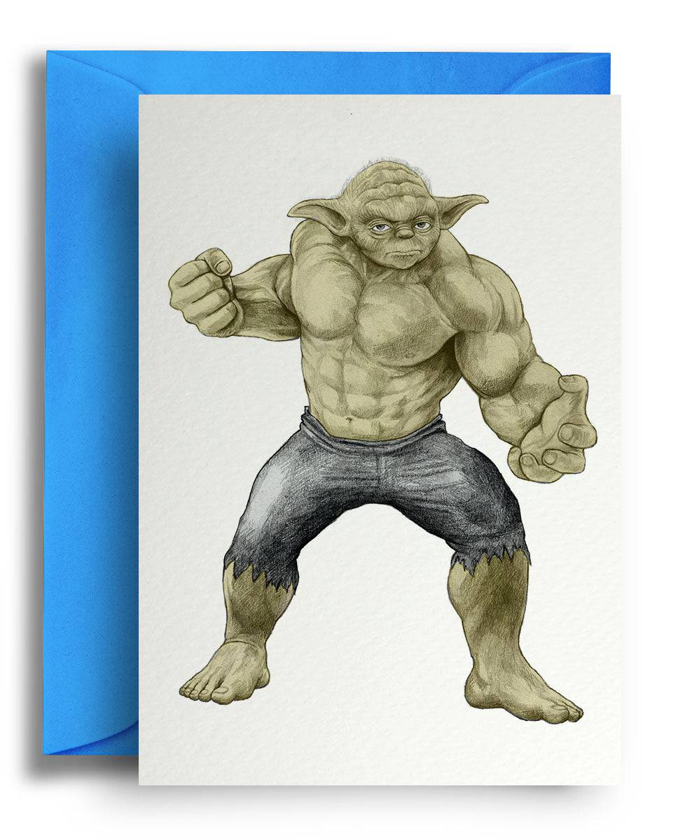 Yoda Hulk Greeting Card - Olleke Wizarding Shop Amsterdam Brugge London