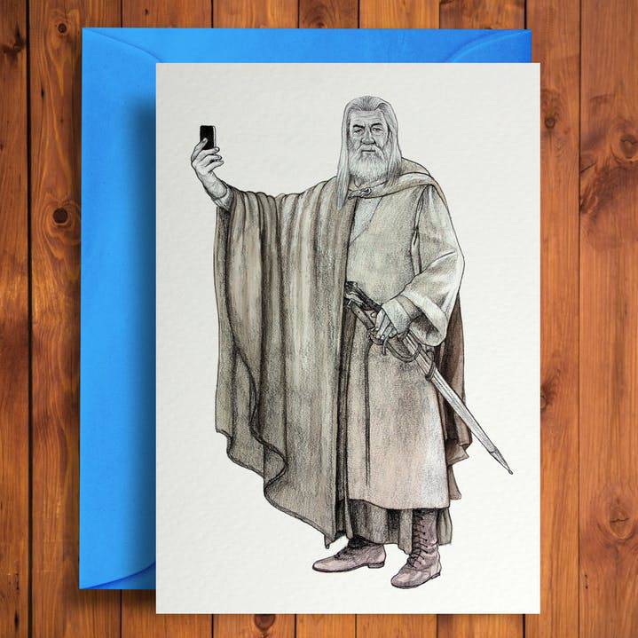 Gandalf Phone Greeting Card - Olleke Wizarding Shop Amsterdam Brugge London