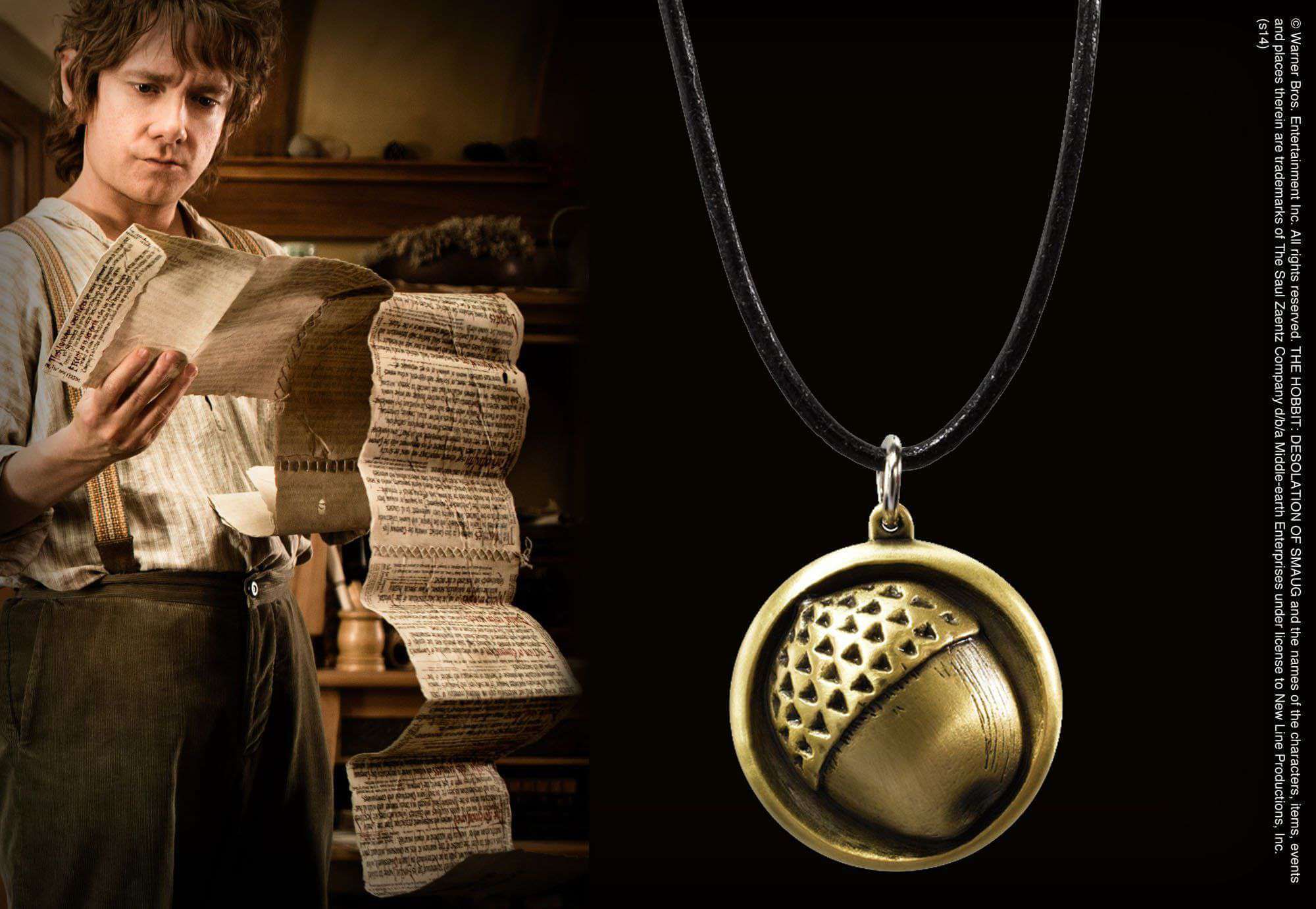 Bilbo Button Pendant Leather Chain - Olleke Wizarding Shop Amsterdam Brugge London