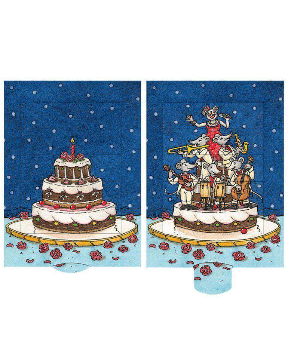 Birthdaycake slide card - Olleke Wizarding Shop Amsterdam Brugge London