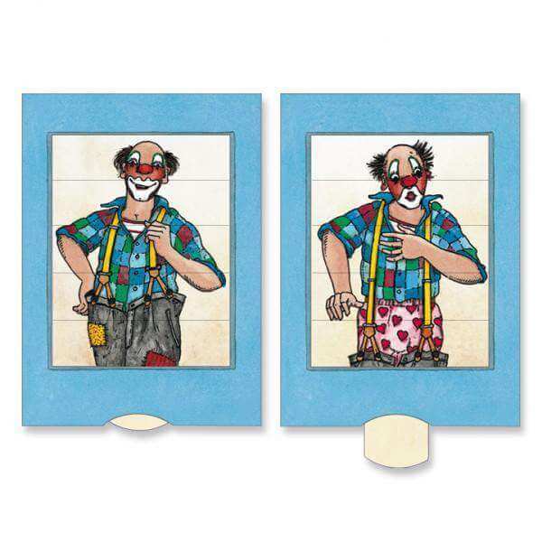 Clown slide card - Olleke Wizarding Shop Amsterdam Brugge London