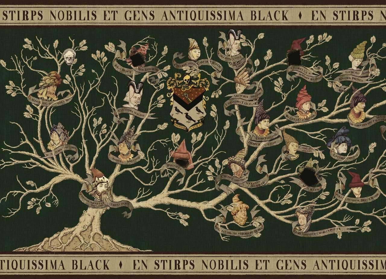 Black Family Tapestry Poster - Olleke Wizarding Shop Amsterdam Brugge London