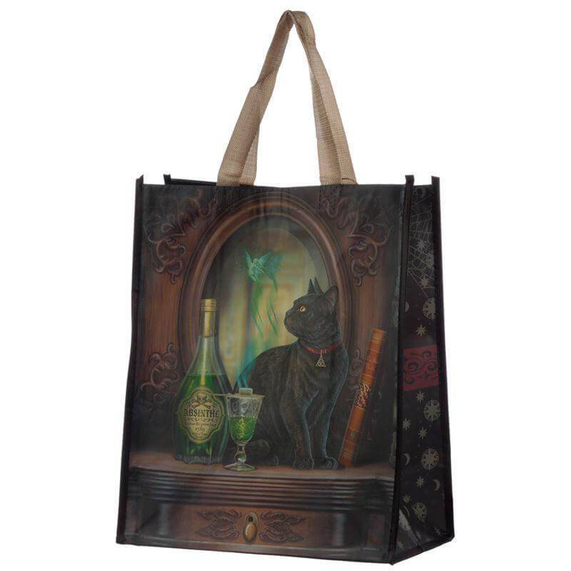 Absinthe Black Cat Shopping Bag - Olleke Wizarding Shop Amsterdam Brugge London