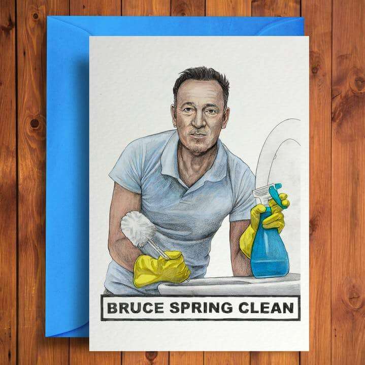 Bruce Spring Clean Greeting Card - Olleke Wizarding Shop Amsterdam Brugge London