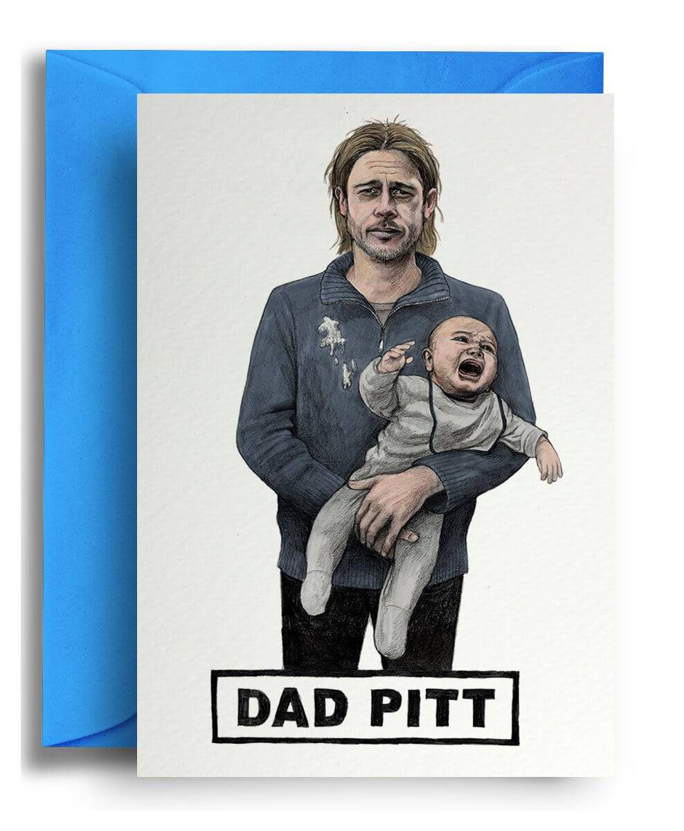 Dad Pitt Greeting Card - Olleke Wizarding Shop Amsterdam Brugge London