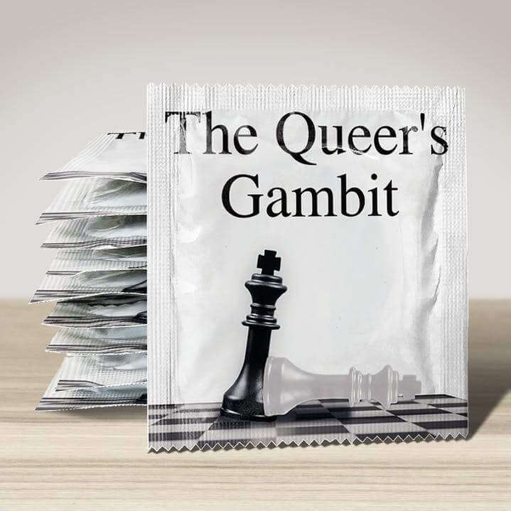 The Queer's Gambit condom - Olleke Wizarding Shop Amsterdam Brugge London