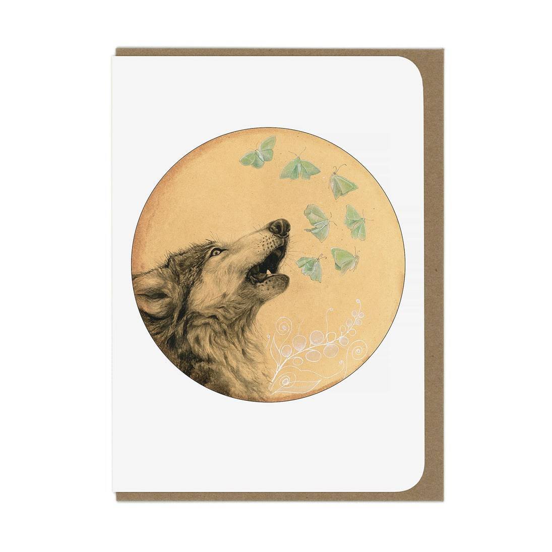 Wolf Howl Greeting Card - Olleke Wizarding Shop Amsterdam Brugge London