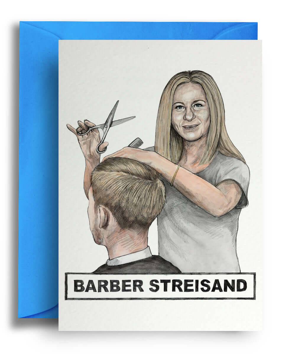 Barber Streisand Greeting Card - Olleke Wizarding Shop Amsterdam Brugge London