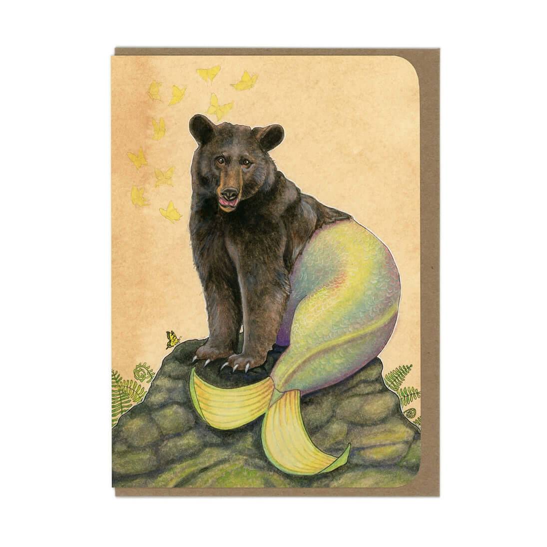 Bearmaid Green Greeting Card - Olleke Wizarding Shop Amsterdam Brugge London