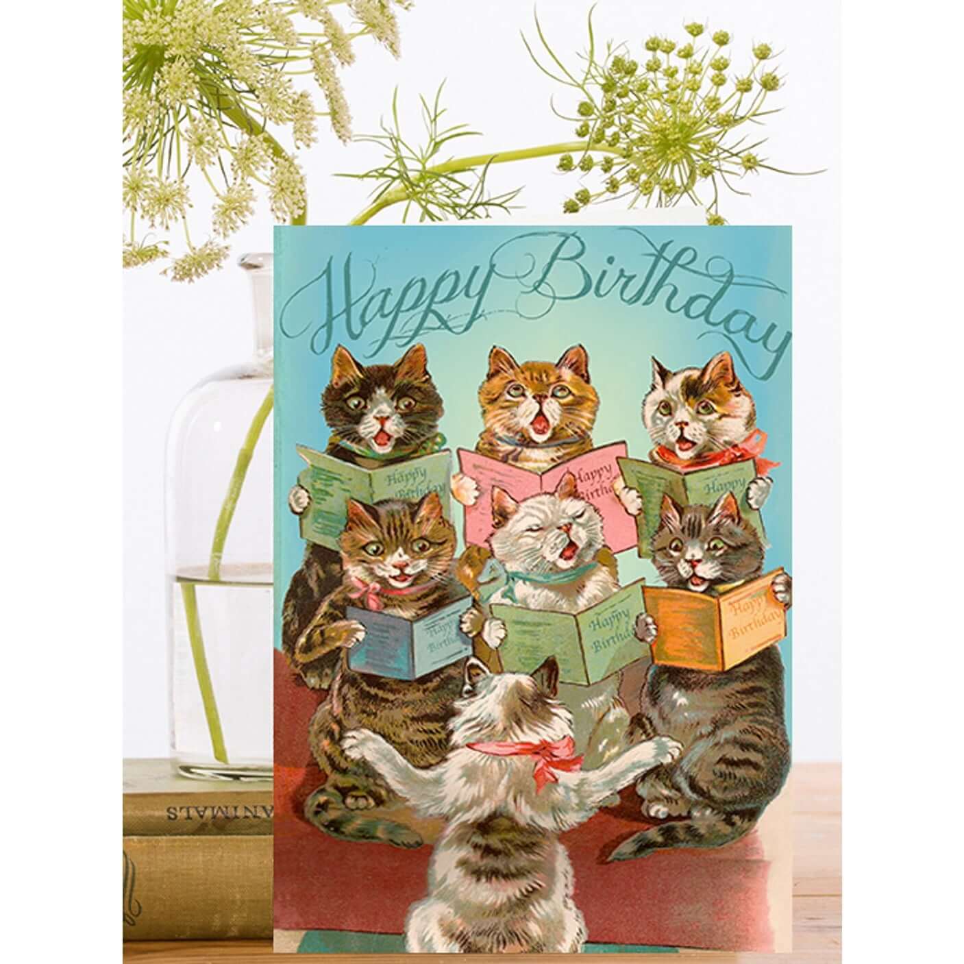 Birthday Card Singing Cats - Olleke Wizarding Shop Amsterdam Brugge London