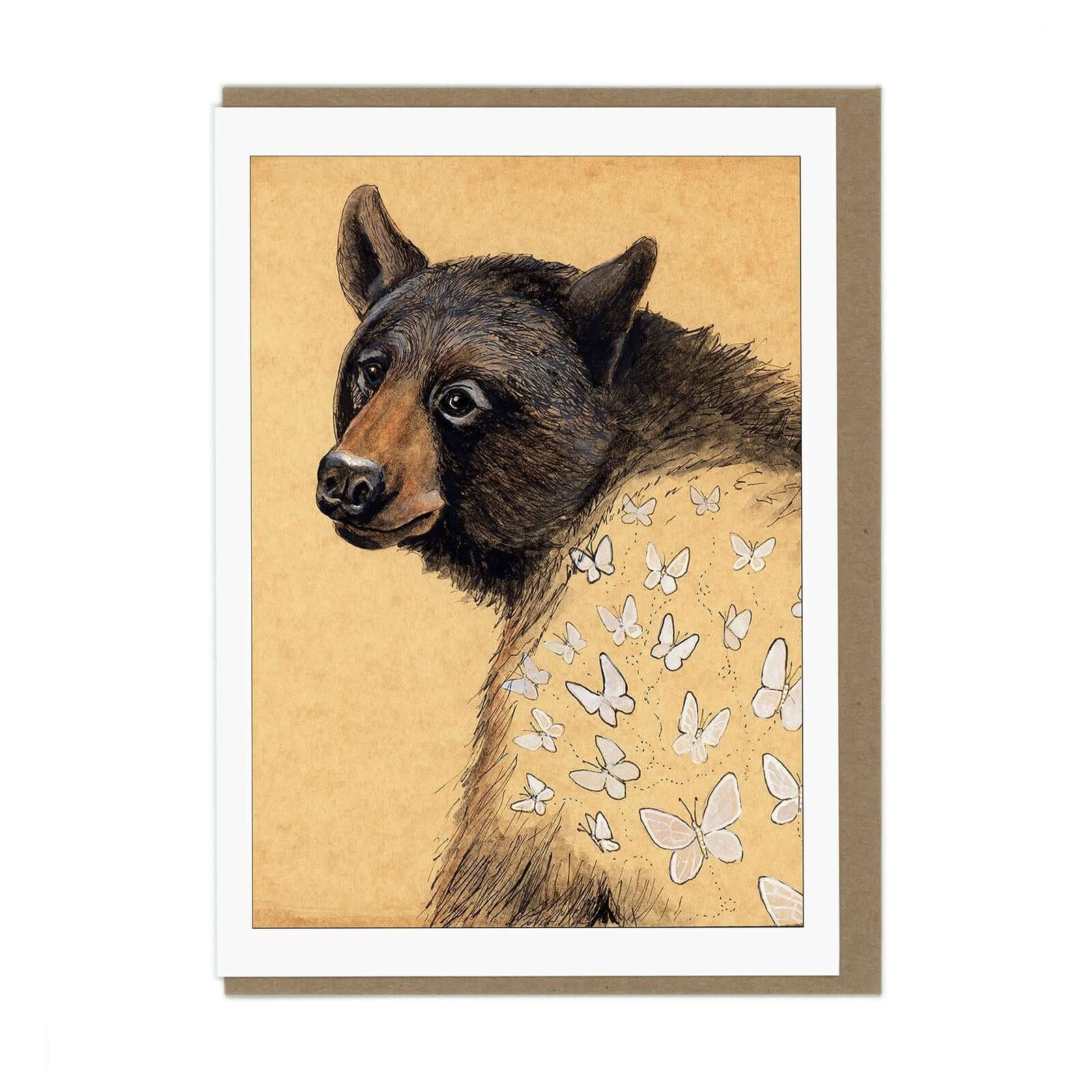 Butterflies Bear Greeting Card - Olleke Wizarding Shop Amsterdam Brugge London