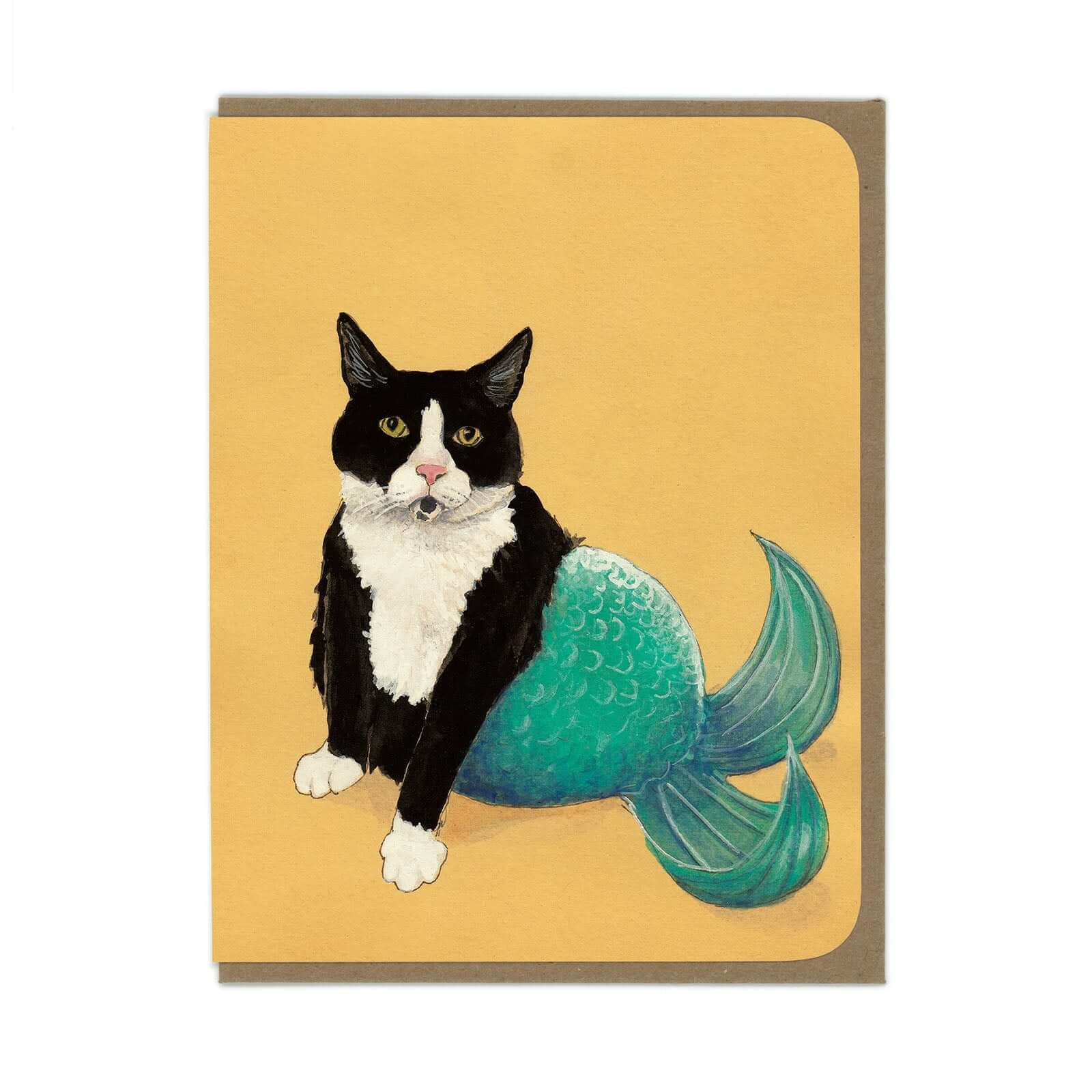 Cat Mermaid Greeting Card - Olleke Wizarding Shop Amsterdam Brugge London