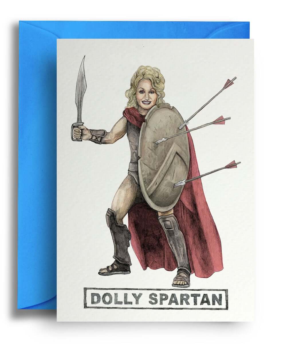 Dolly Spartan Greeting Card - Olleke Wizarding Shop Amsterdam Brugge London