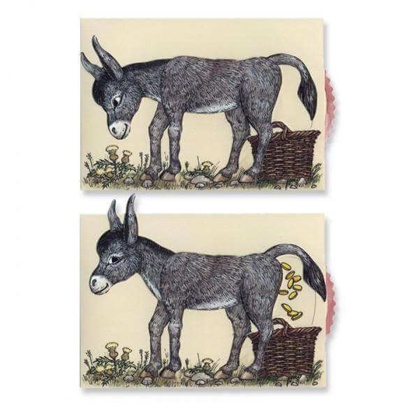 Donkey slide card - Olleke Wizarding Shop Amsterdam Brugge London