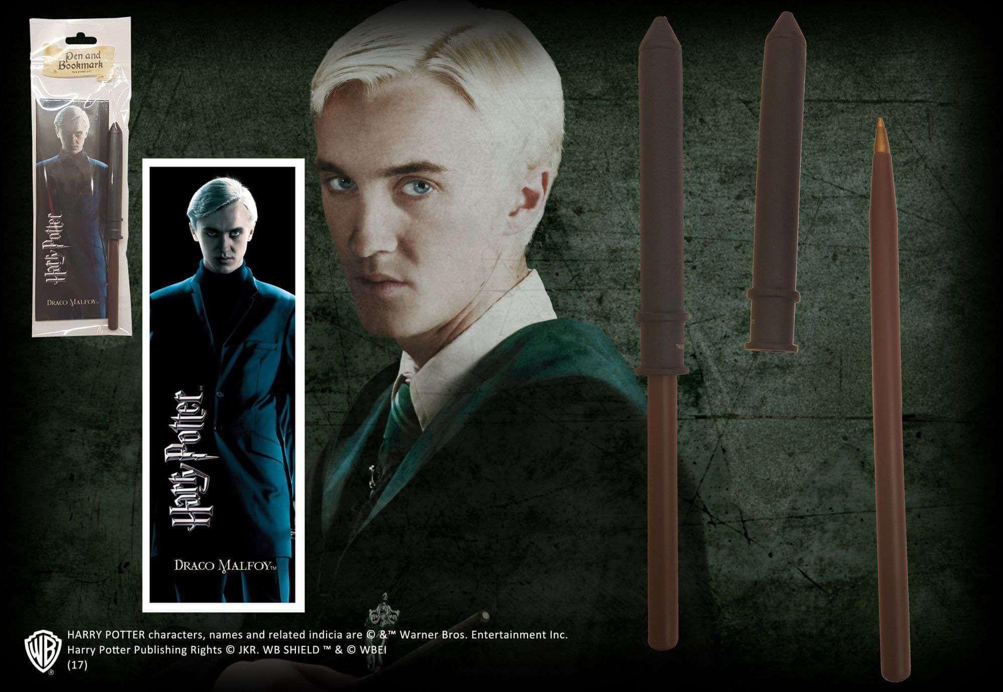 Draco Malfoy Wand Pen and Bookmark - Olleke Wizarding Shop Amsterdam Brugge London