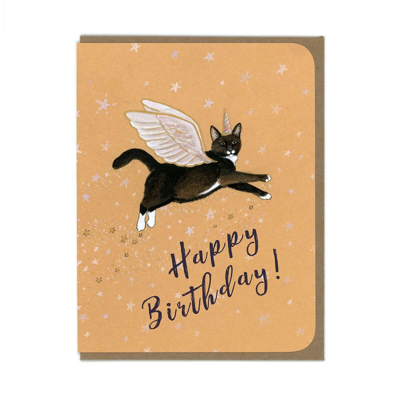 Flying Cat Greeting Card - Olleke Wizarding Shop Amsterdam Brugge London