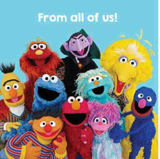 From all of us! Sesame street card - Olleke Wizarding Shop Amsterdam Brugge London