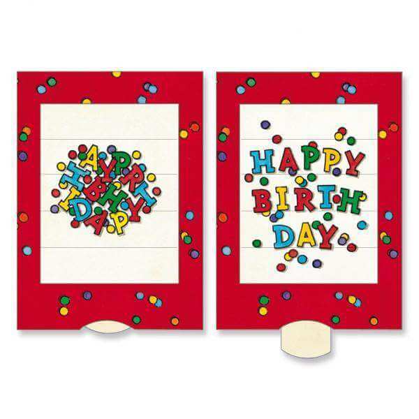 Happy Birthday Confetti slide card - Olleke Wizarding Shop Amsterdam Brugge London