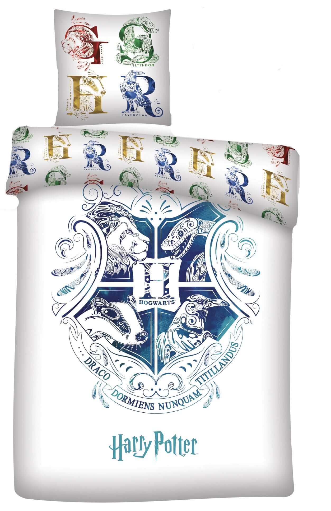 Harry Potter Crests Hogwarts Duvet Set 140 x 200 cm - Olleke Wizarding Shop Amsterdam Brugge London