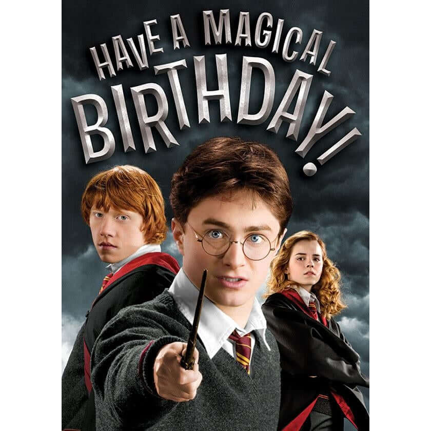 Harry Potter Embossed Birthday Card - Olleke Wizarding Shop Amsterdam Brugge London