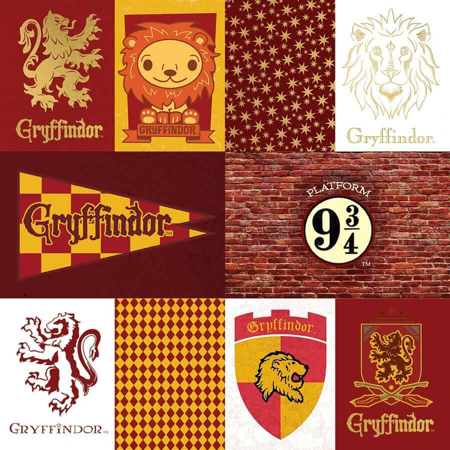 Harry Potter Gryffindor Tag Double Sided Embellished Paper - Olleke Wizarding Shop Amsterdam Brugge London