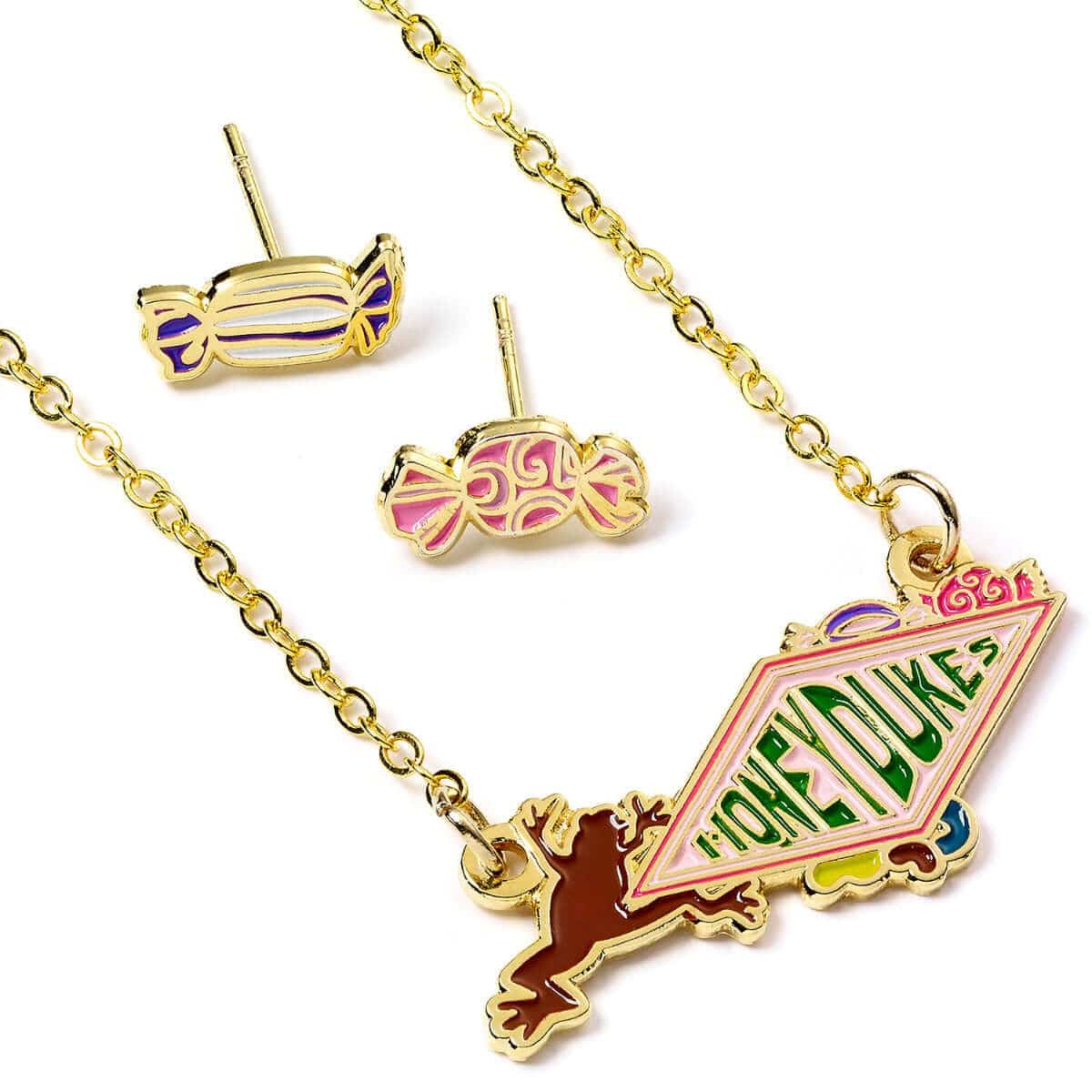 Harry Potter Honeydukes Logo Necklace and Earring Set - Olleke Wizarding Shop Amsterdam Brugge London