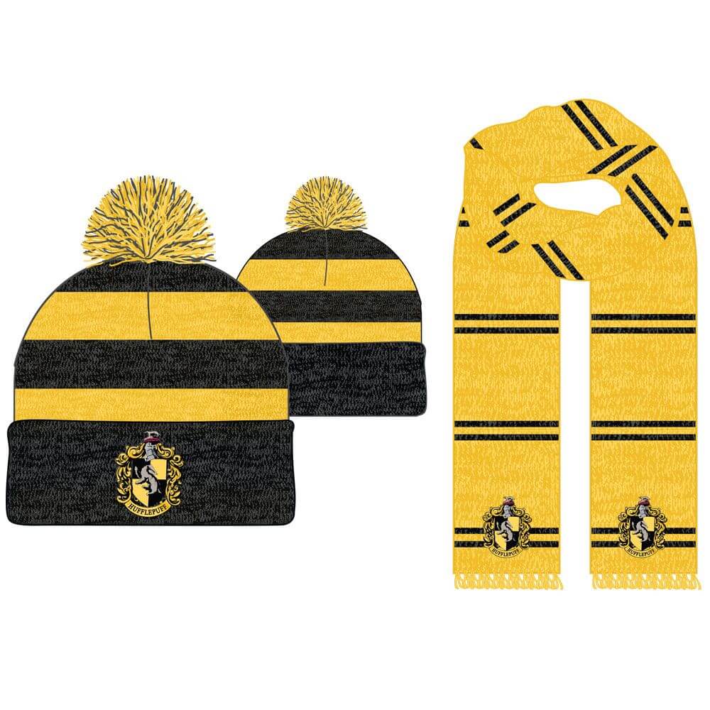 Harry Potter Hufflepuff Hat and Scarf Set - Olleke Wizarding Shop Amsterdam Brugge London