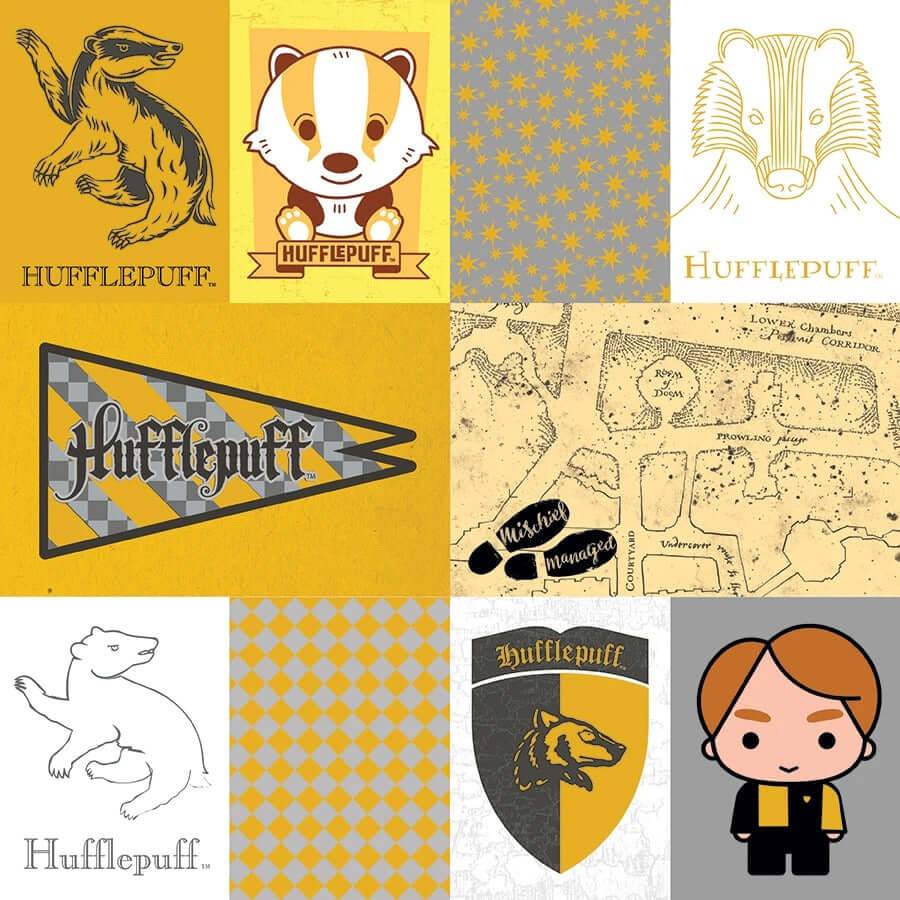 Harry Potter Hufflepuff Tag Double Sided Embellished Paper - Olleke Wizarding Shop Amsterdam Brugge London