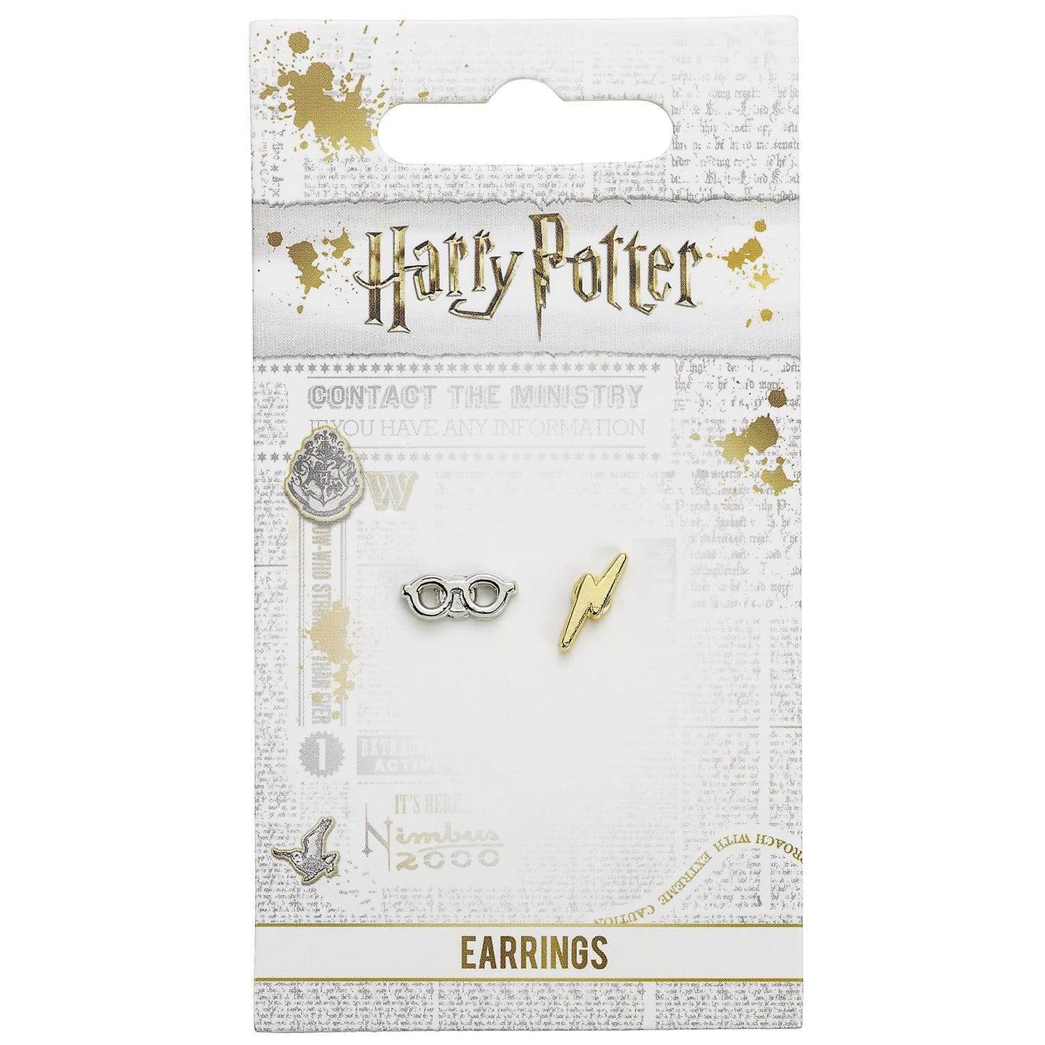 Harry Potter Lightening Bolt and Glasses Stud Earrings - Olleke Wizarding Shop Amsterdam Brugge London