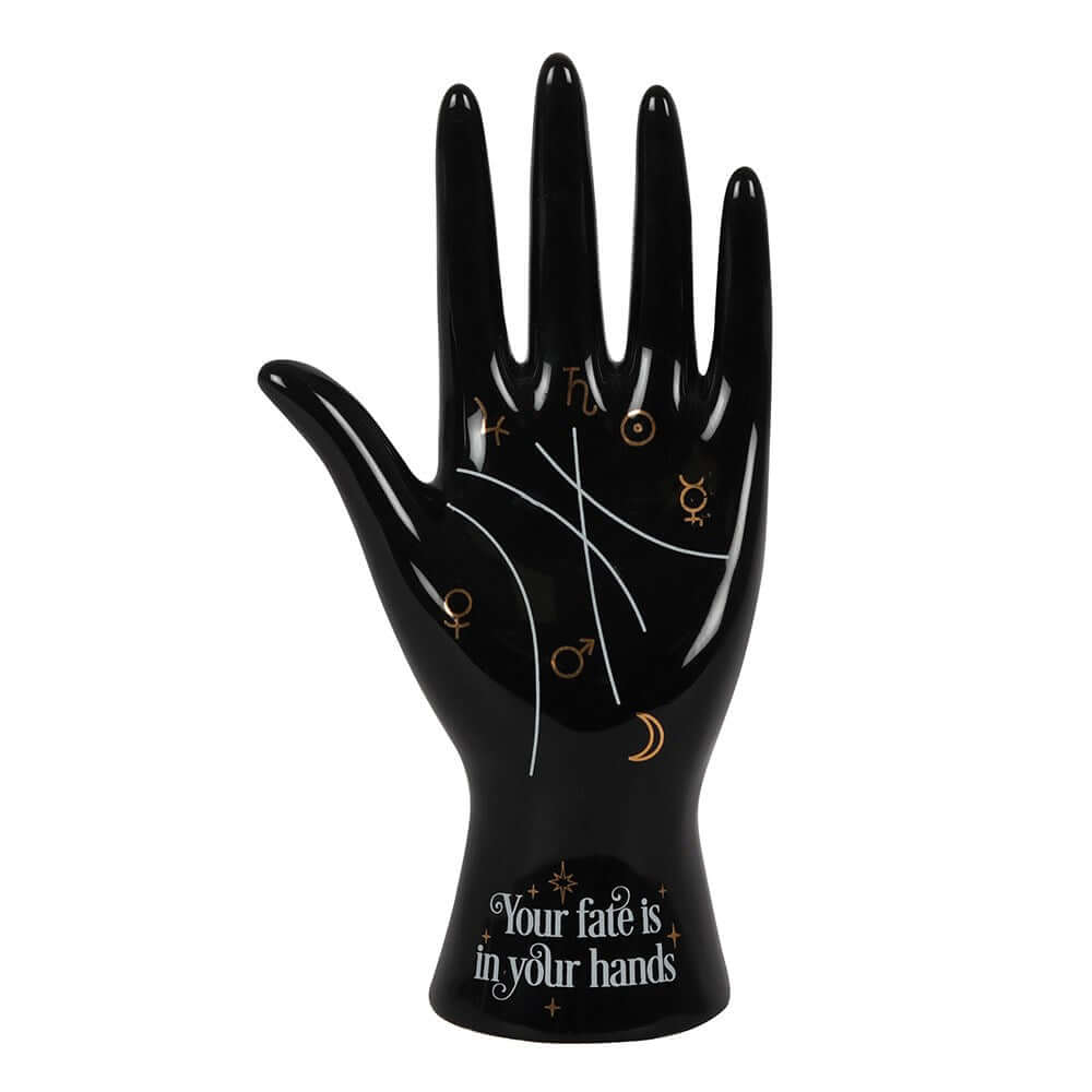 Black Ceramic Palmistry Hand Ornament - Olleke Wizarding Shop Amsterdam Brugge London