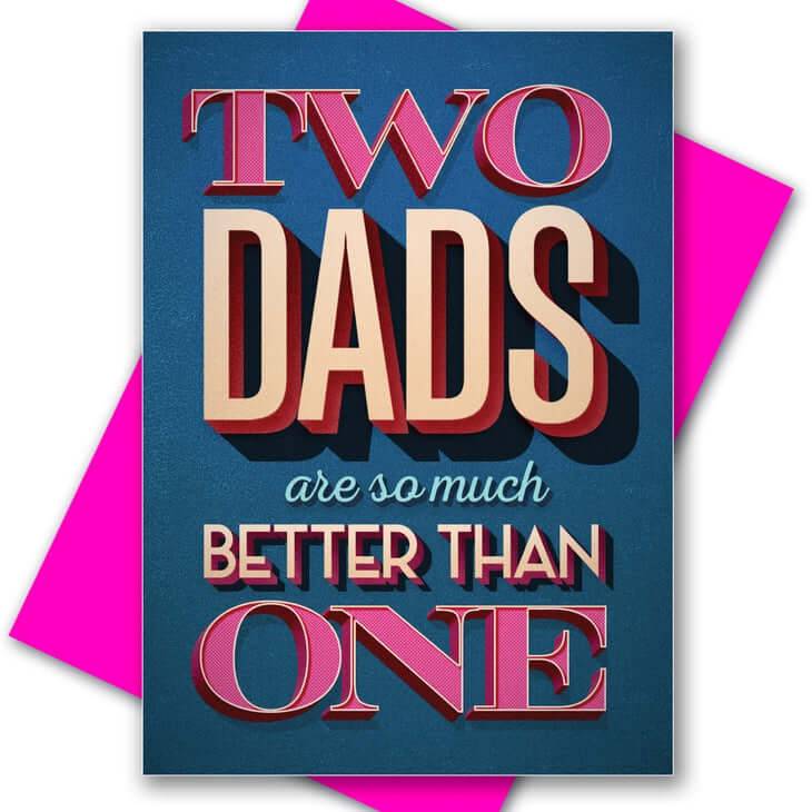 Gay Card Two Dads are Better - Olleke Wizarding Shop Amsterdam Brugge London