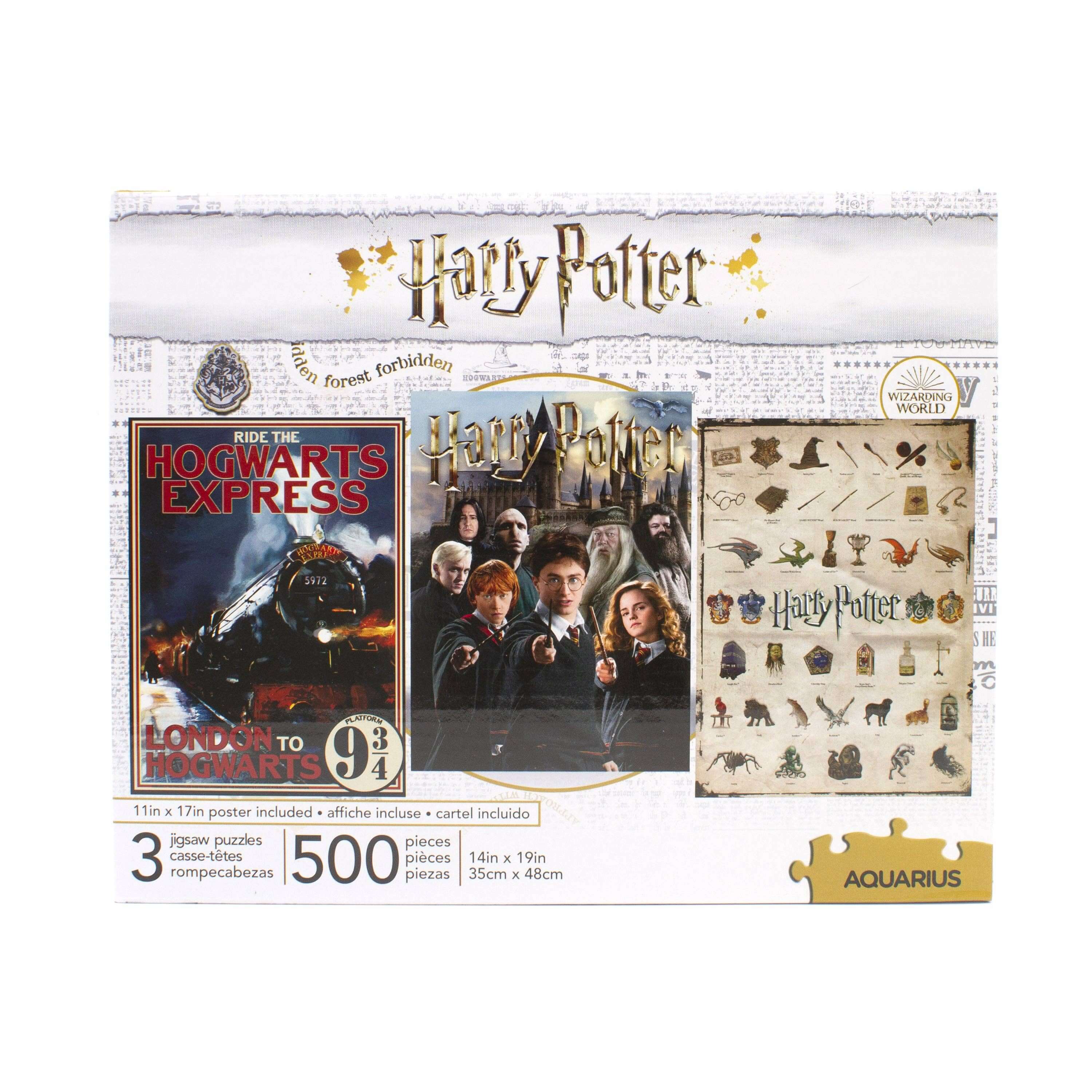 Harry Potter 3 x 500 Piece Jigsaw Puzzles - Olleke Wizarding Shop Amsterdam Brugge London