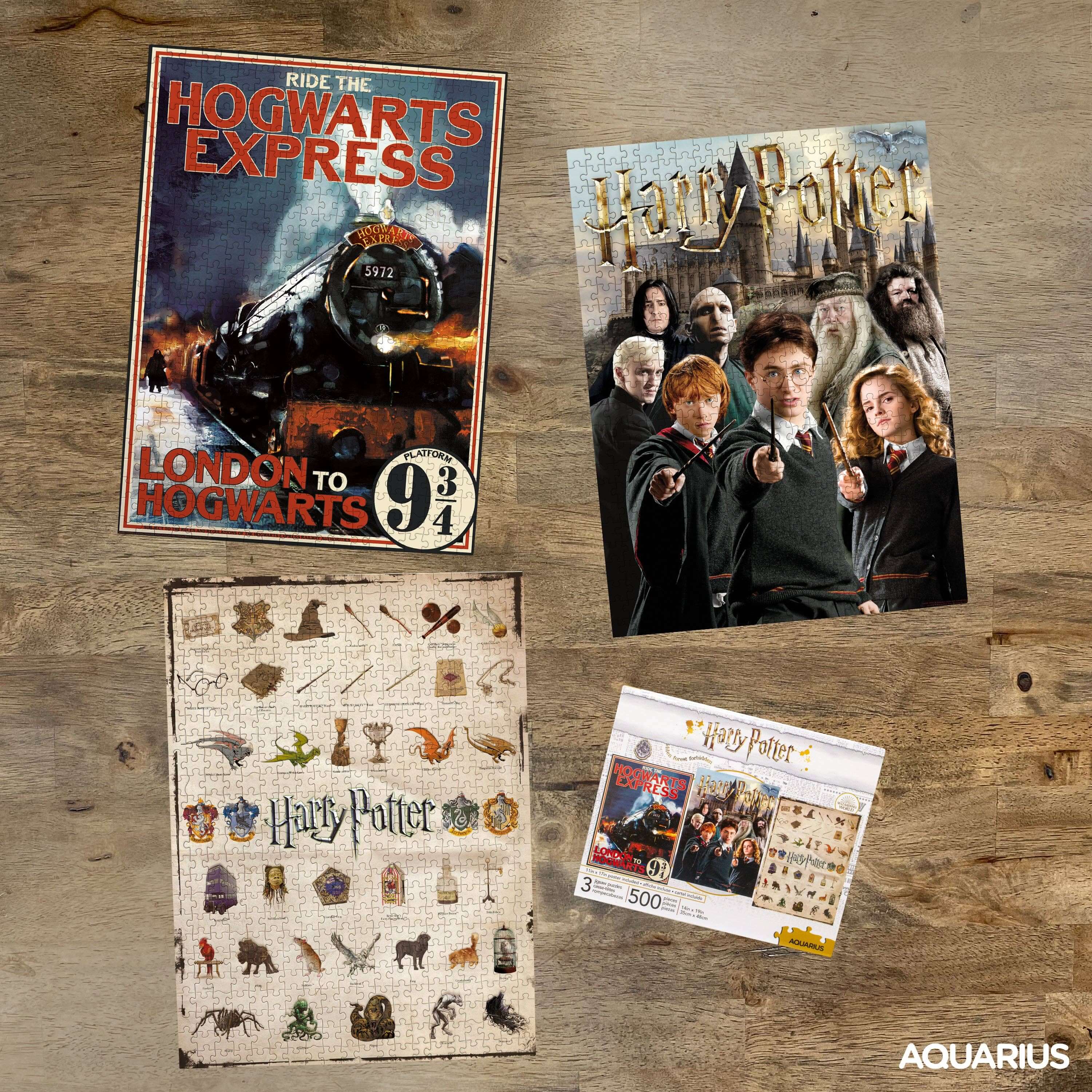 Harry Potter 3 x 500 Piece Jigsaw Puzzles - Olleke Wizarding Shop Amsterdam Brugge London