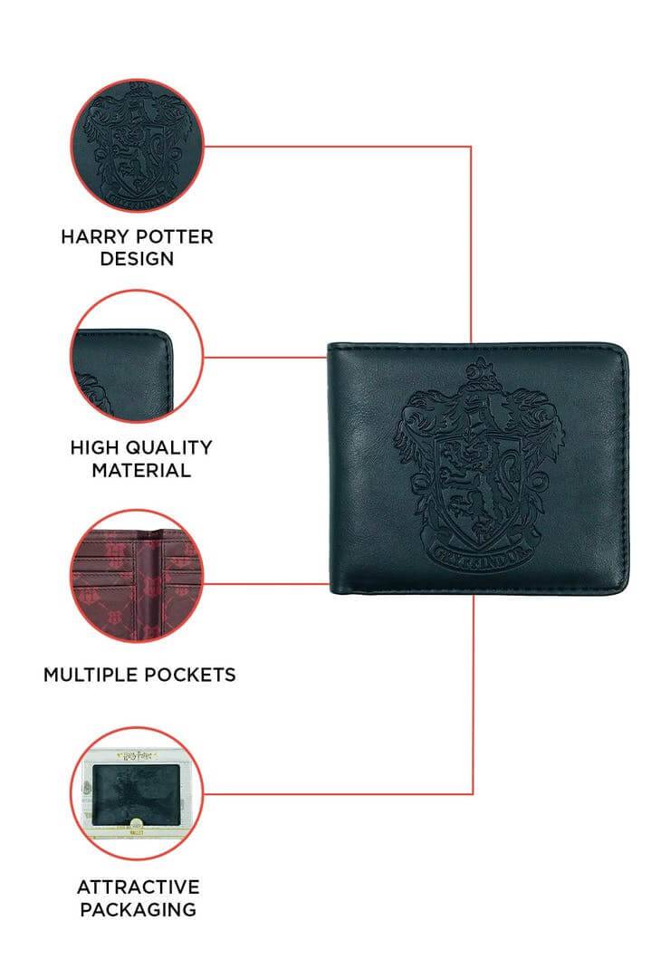 Harry Potter Embossed Gryffindor PU Wallet - Olleke Wizarding Shop Amsterdam Brugge London