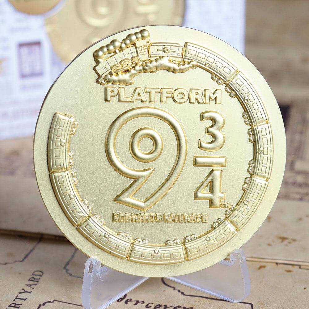 Harry Potter Medallion Platform 9 3/4 Limited Edition (gold plated) - Olleke Wizarding Shop Amsterdam Brugge London