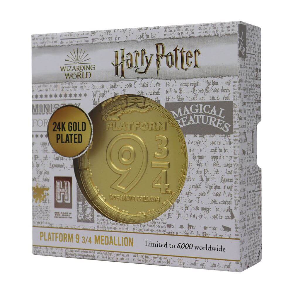 Harry Potter Medallion Platform 9 3/4 Limited Edition (gold plated) - Olleke Wizarding Shop Amsterdam Brugge London