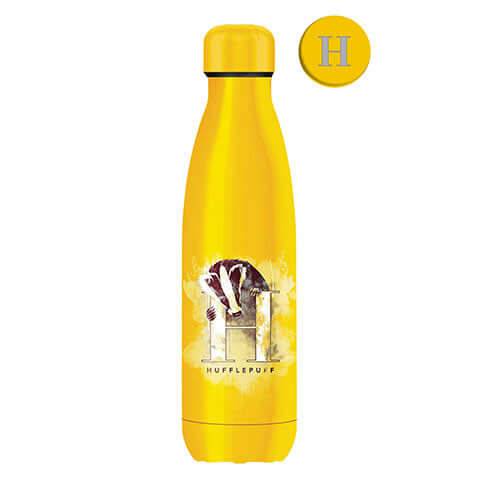 Harry Potter Metal Water Bottle - Hufflepuff - Olleke Wizarding Shop Amsterdam Brugge London