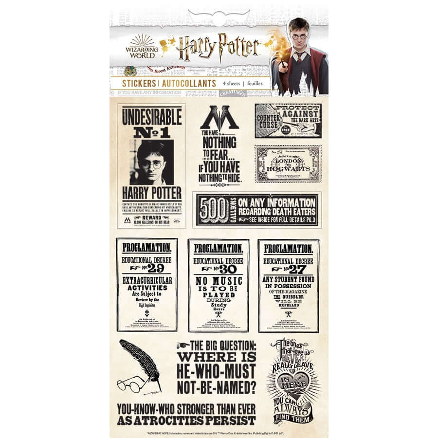 Harry Potter Papers & Proclamations Sticker Pack - Olleke Wizarding Shop Amsterdam Brugge London