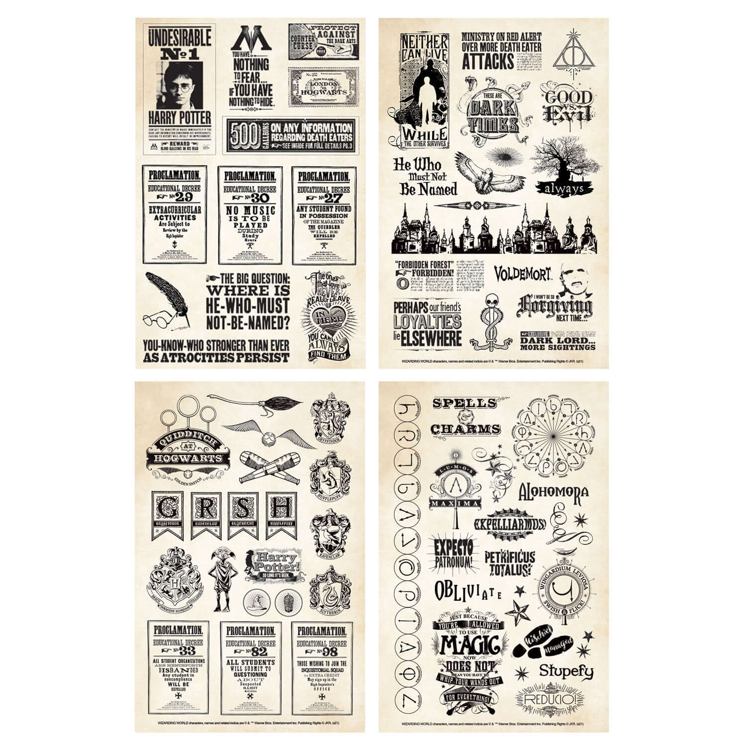 Harry Potter Papers & Proclamations Sticker Pack - Olleke Wizarding Shop Amsterdam Brugge London