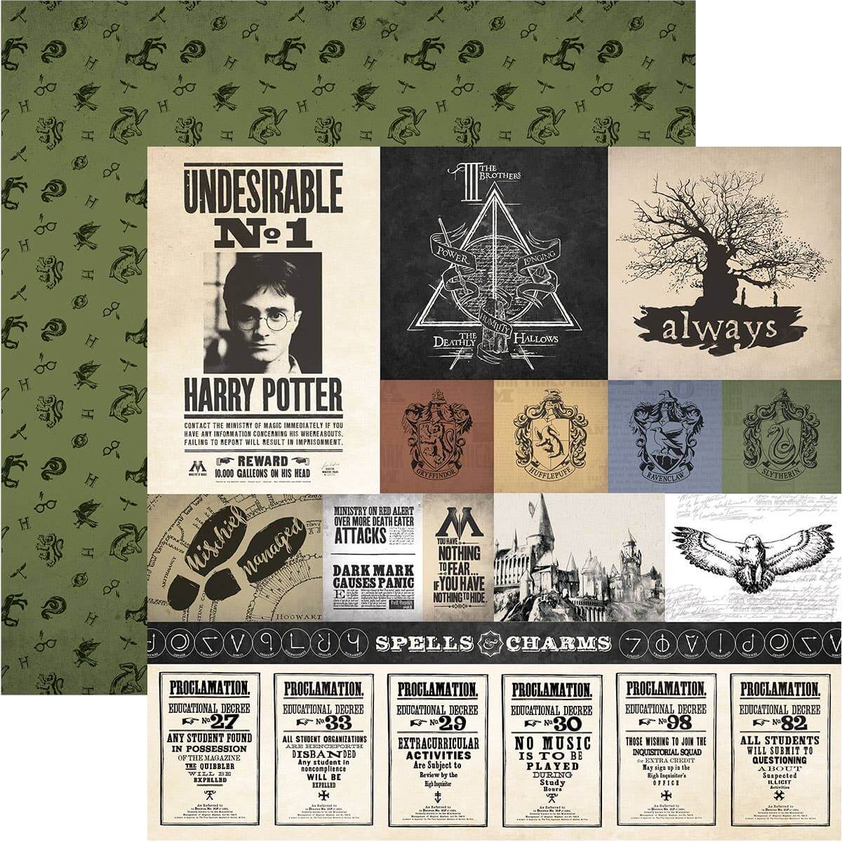 Harry Potter Parchment Tags Double Sided Embellished Paper - Olleke Wizarding Shop Amsterdam Brugge London