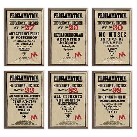 Harry Potter Proclamations Magnets - Olleke Wizarding Shop Amsterdam Brugge London