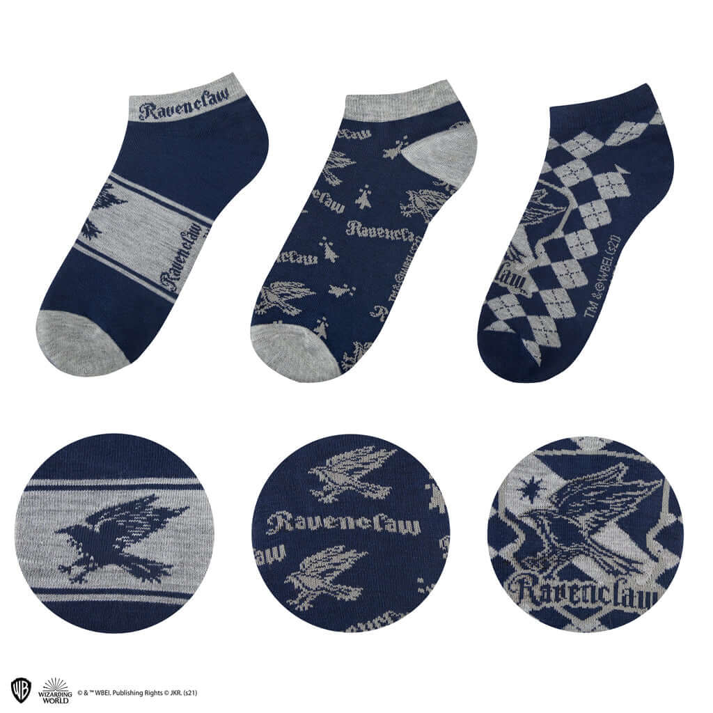 Harry Potter Set of 3 Ankle Socks - Ravenclaw - Olleke Wizarding Shop Amsterdam Brugge London