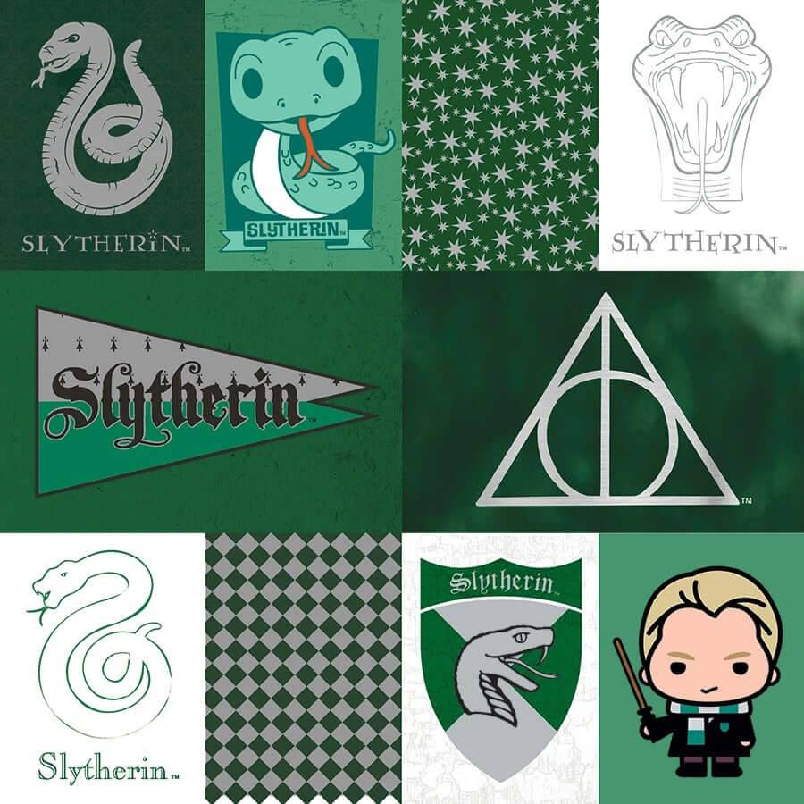 Harry Potter Slytherin Tag Double Sided Embellished Paper - Olleke Wizarding Shop Amsterdam Brugge London