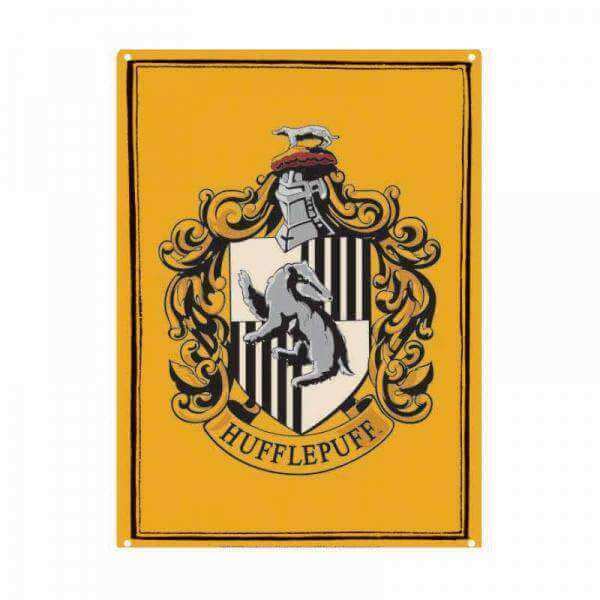 Harry Potter Small Tin Sign Hufflepuff Crest - Olleke Wizarding Shop Amsterdam Brugge London