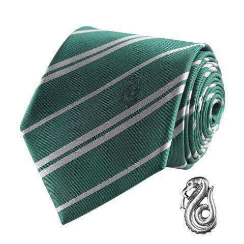 Harry Potter Tie & Metal Pin Deluxe Box Slytherin - Olleke Wizarding Shop Amsterdam Brugge London